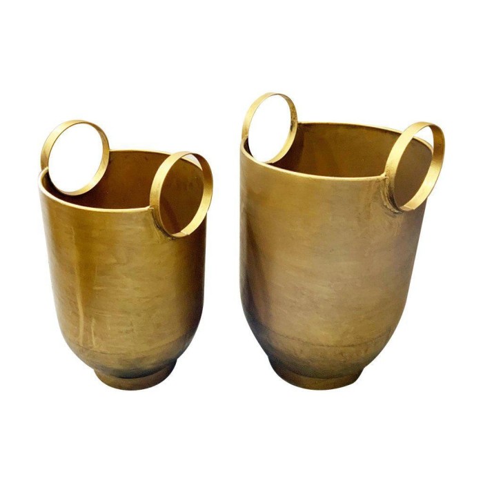 SET 2 VASI METALLO ORO D23XH39